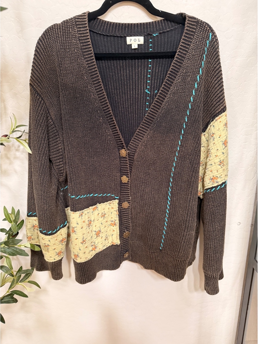 POL Patchwork Knit Cardigan - Picture 2 of 6